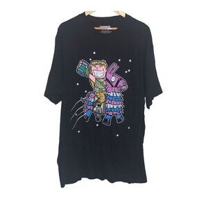 Fortnite Black Loot Llama Graphic Pullover Short Sleeve Shirt Big & Tall 2XLT